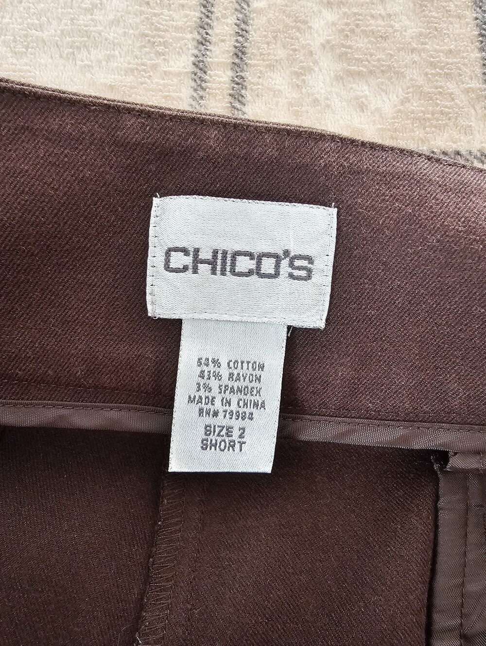Chico's Straight-Leg Trousers in Dark Brown - Picture 6 of 9